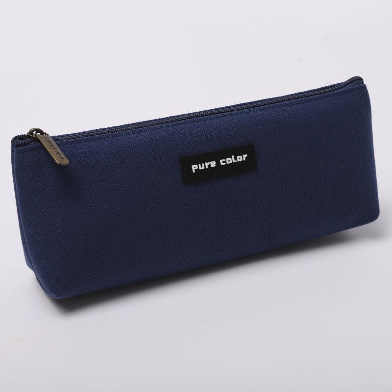 Large Cartoon Canvas Zipper Pencil Case - Customizable Logo, High-Capacity Student Stationery Bag