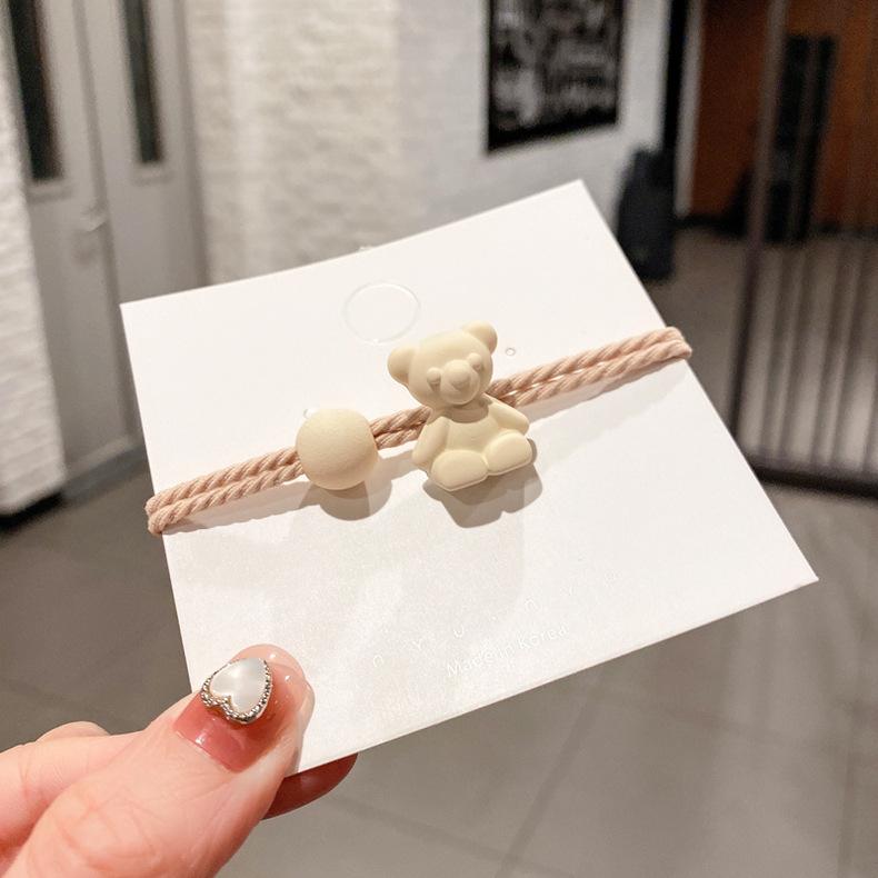 Simple Light Luxury Bear Hair Band Cartoon Hair Rope Girls Tie Hair Rubber Band Headrope Women'S Hair Accessories