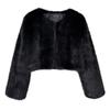 Korean Style Faux Fur Short Women's Coat - Solid Color