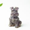 Crystal Obsidian Yellow Quartz Snow Snautery Dog Figurine For Home Decor And Gift Giving