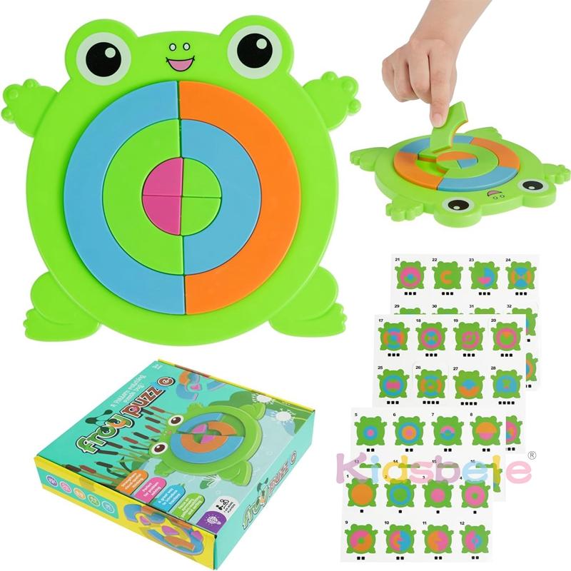 

18Pcs Montessori Puzzle Toys for Kids Cute Colorful Frog Jigsaw Shape Preschool Tangram Puzzle Educational Frog Puzzles