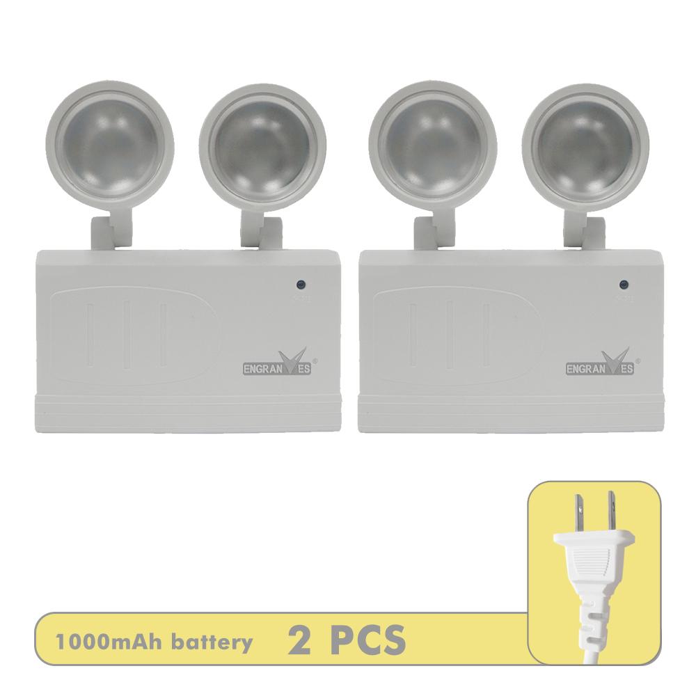 Dual-Head Emergency Lamp Rotatable Fire Safety Lighting Wall-Mounted Evacuation Light Portable Camping Light for Power Outage