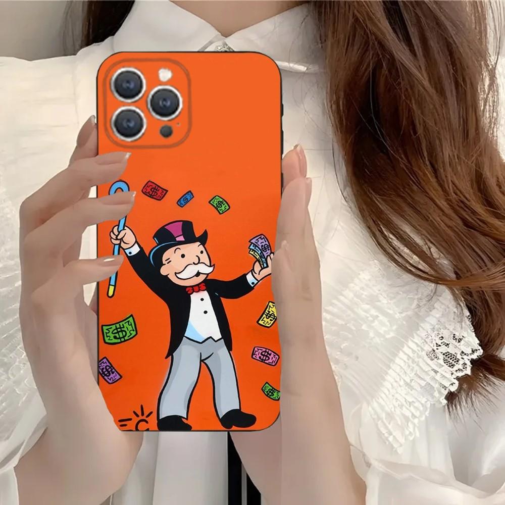 

Alec Monopoly Draw Phone Case For iPhone 15,14,13,12,11,Plus,Pro Max,XS,X,XR,SE,Mini,8,7 Soft Silicone Black Cover iPhone11PRO