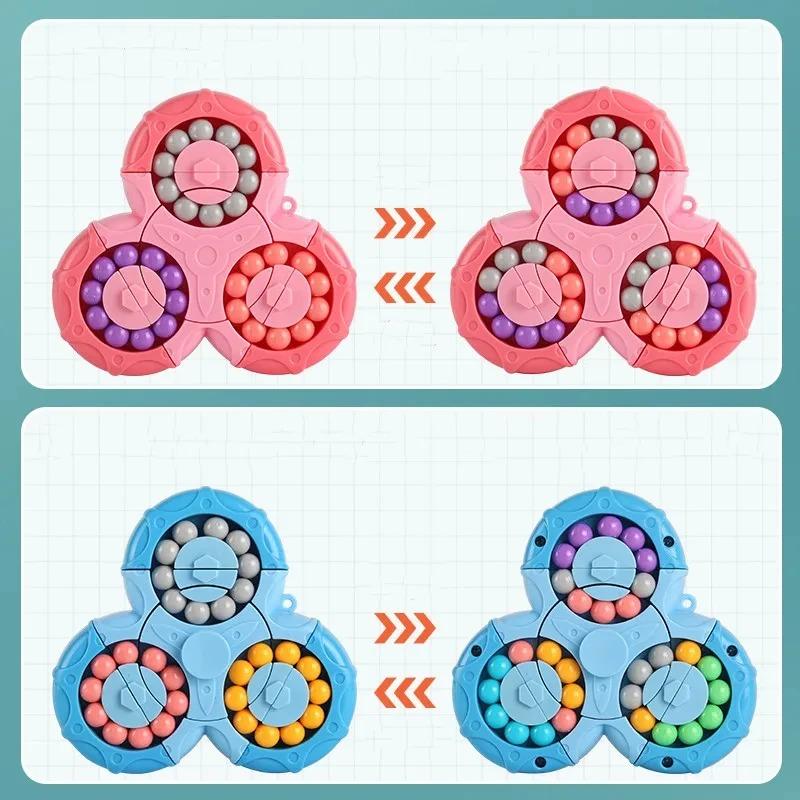 Six-sided Rotation Finger Bean Intelligence Gyro Antistress Fingertip Cube Learning Educational Magic Disk For Kids