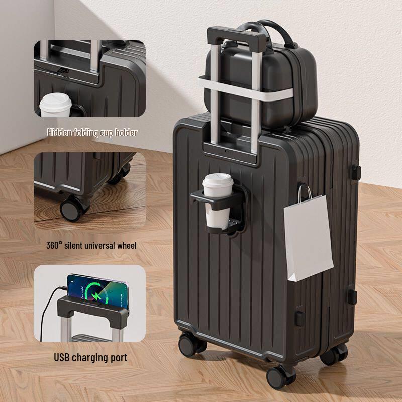 Durable 20-inch Silent Trolley Suitcase for Women and Men
