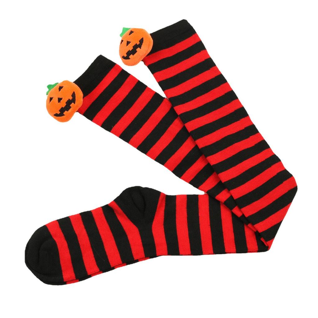 Women's Halloween Devil Over-the-Knee Cosplay Socks: European and American Striped Long Socks