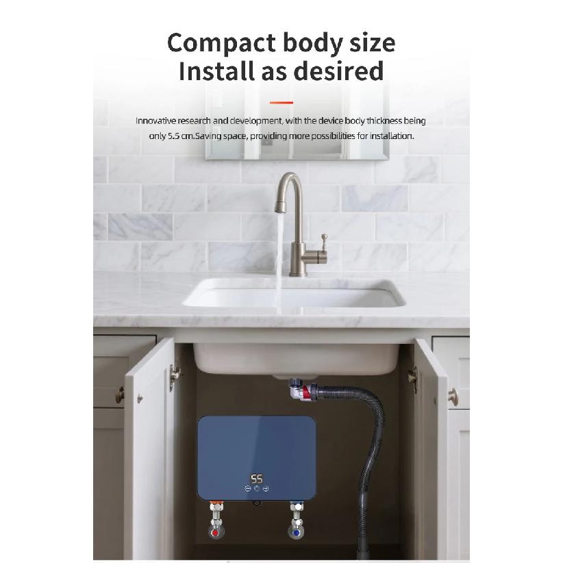 Directe Warmwaterboiler, 6000W 220V Op Aanvraag Warm Elektrische Tankloze Waterverwarmer met Digitaal Display, Constante Temperatuur