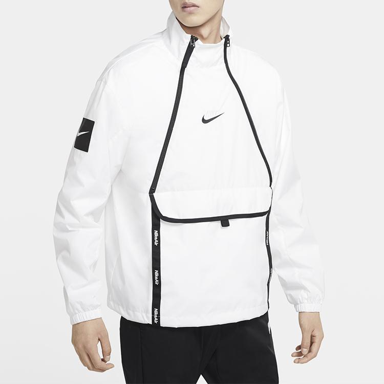 Nike Air Comfortable Casual Stand Collar Loose-Fitting Fashion Jacket Men Outerwear White CU4119-100