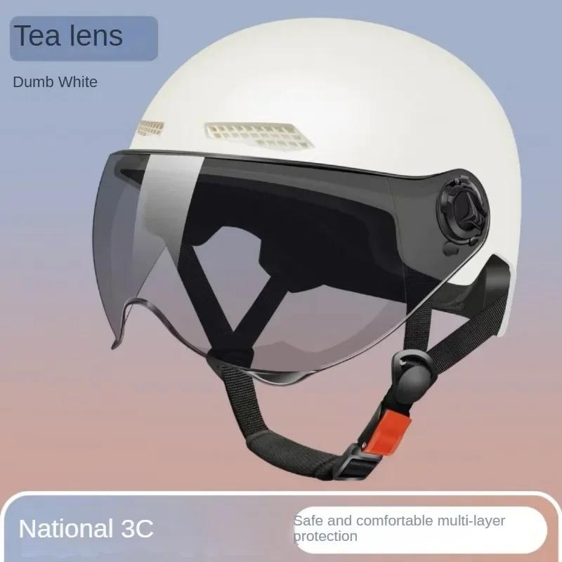 Casco di sicurezza per bicicletta da uomo e da donna per adulti e bambini, casco integrale da cartone animato per bicicletta elettrica e moto con occhiali