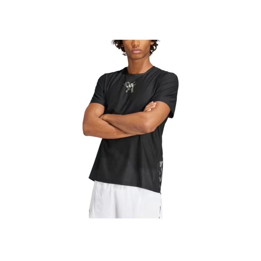 Adidas Ultimate UB Graphic Moisture-Wicking Short Sleeve T-Shirt Men Tops Black IW0213