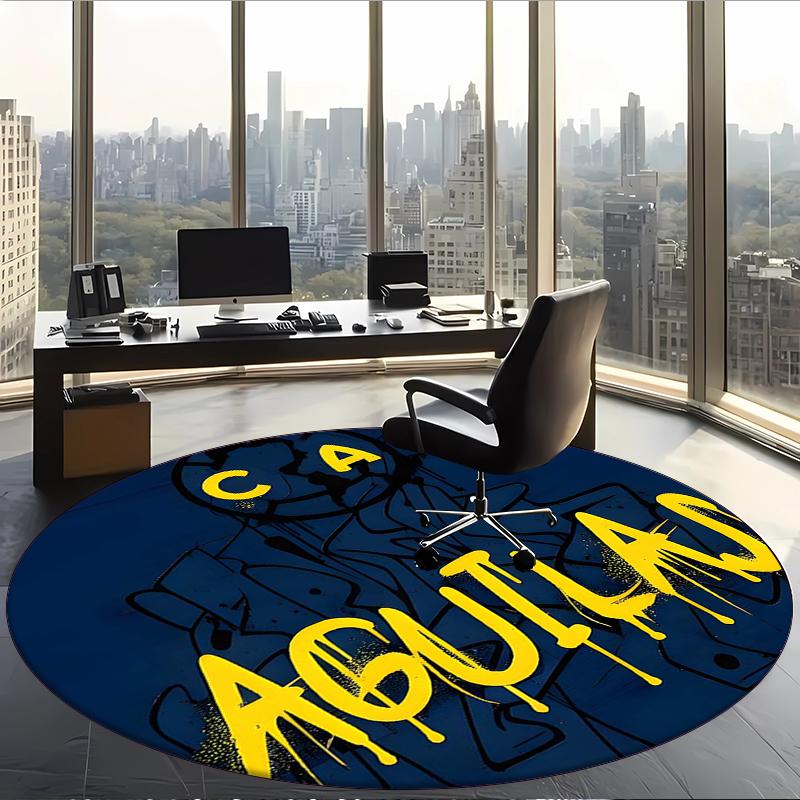 Club América (5) Round Office Rug Decorative Floor Rug for Office Bedroom Living Room and Home Space