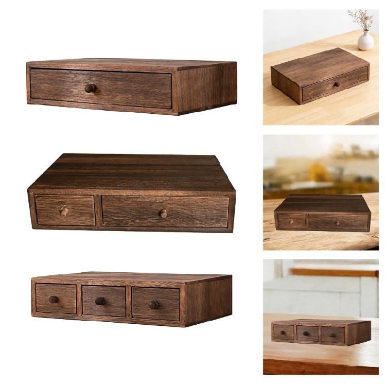 Elegante Holz-Arbeitsplatten-Organizer mit Trennwänden für Küche und Bad