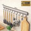 Space-Saving Kitchen Wall Rack: Punch-Free Aluminum Multi-Function Storage Hooks