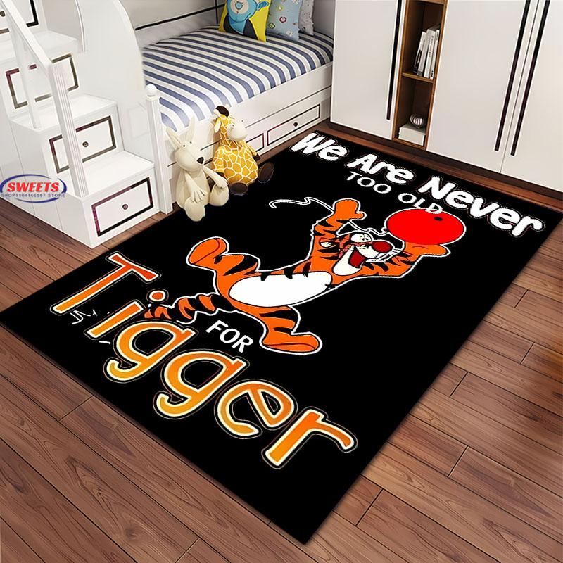 1 Pezzo Tappeto Area Winnie the Pooh Tigger, Tappeti Soggiorno e Camera da Letto, Tappetino Divano Camera Bambini, Tappeto Antiscivolo Pavimento Zerbino, Regalo per Bambini