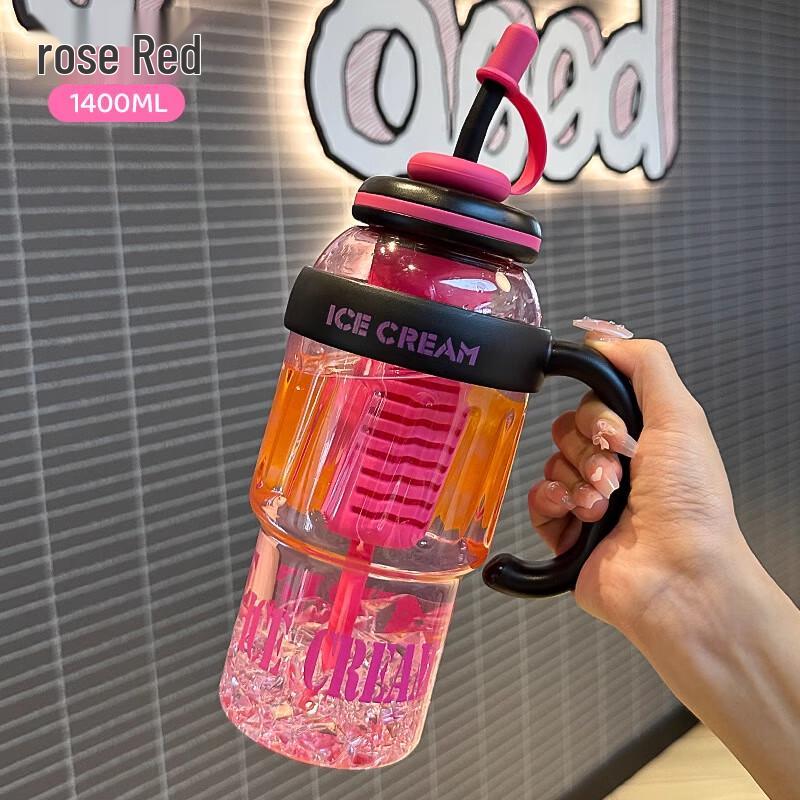 Stylish Large Capacity Straw Water Bottle