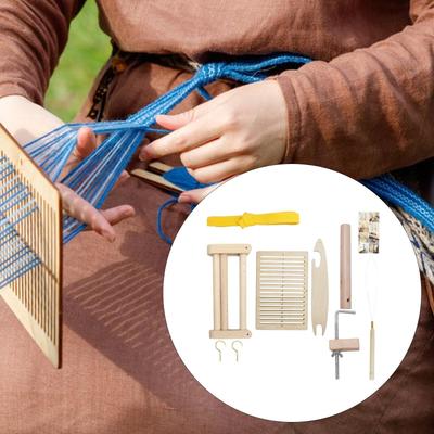Weaving Loom Kit Wooden Tapestry Multipurpose Wood Braiding Table Fixing Clamp Warping Pegs