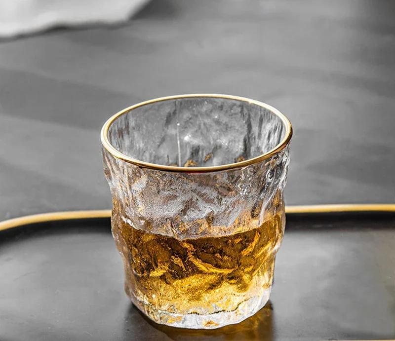 Frosted glass cup glacier mug Lead-free Heat Resistant Transparent Crystal Beer Whiskey Brandy Vodka Cup Multi Pattern Drinkware Glass