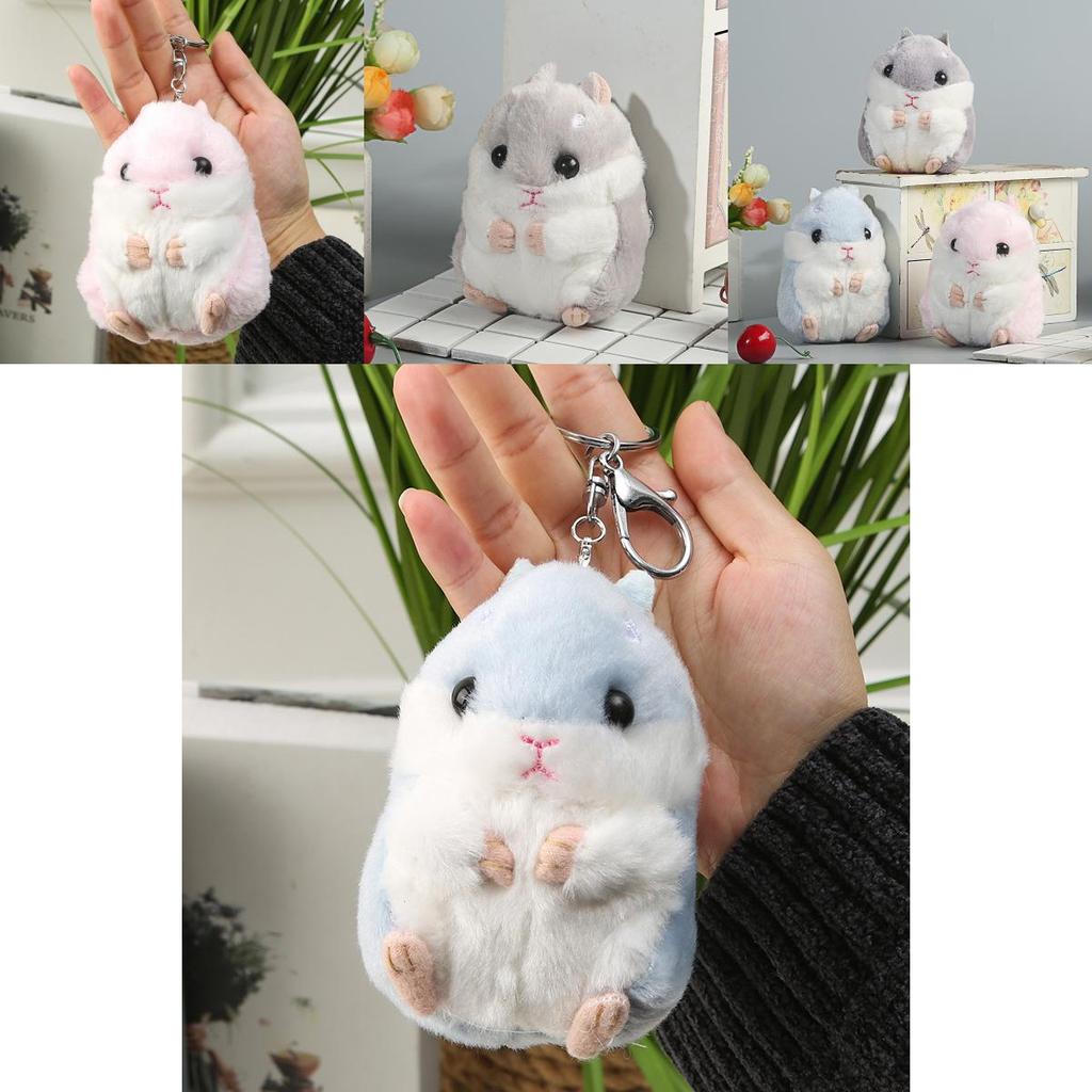 Charming Hamster Plush Keychain Cartoon Figure Soft Toy Perfect For Gifts