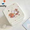 New Miffy Rabbit Sweet Kawaii Cartoon Pattern Large Capacity Storage Tin Box With Lid For Desktop Organizer Gift Creative