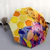 Winnie und Freunde Themen-Reiseregenschirm - 8 Rippen, Automatisches Öffnen und Schließen, Tragbares faltbares Design, Kompakter und stilvoller Regenschirm Geeignet