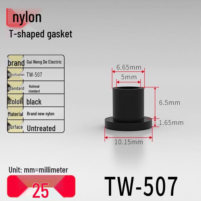 T-förmiger Nylon-Kunststoff-Dichtungsring und Schraubwellenhülse (Für dich: M2-M35)