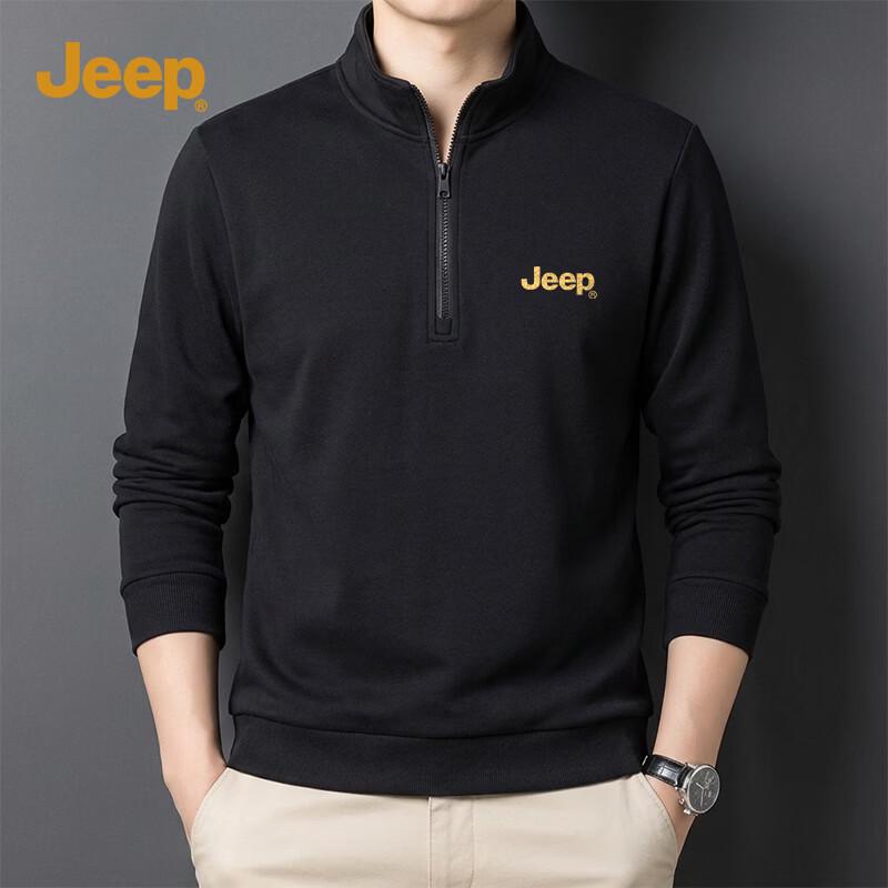 JEEP Men s Half-Zip Air Layer Stand-Collar Sweatshirt L