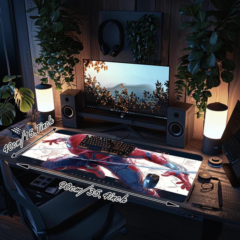 1Pc Spiderman Web Warriors Gaming Mouse Pad Keyboard Desk Mat Non-slip Rubber Lock Edge Waterproof Computer Mousepad for Office Home Decor S113