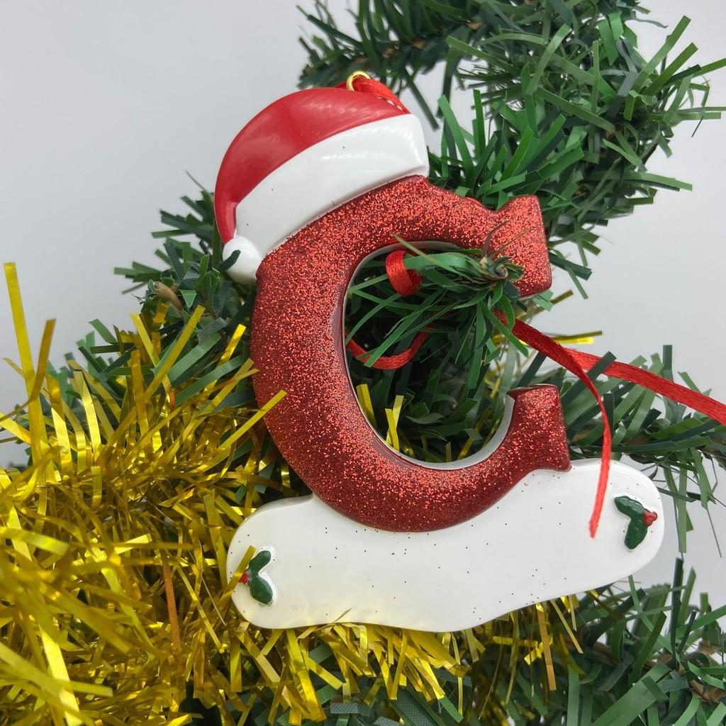 Chic 26 Letter Resin Alphabet Ornaments For Christmas Tree Unique Holiday Decor