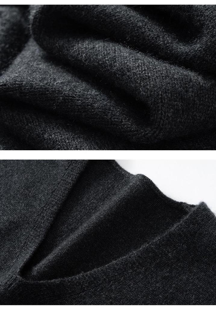 Autumn/Winter 2025 Women's V-neck Loose Cashmere Sweater - Thick Knit Lazy Style Pullover