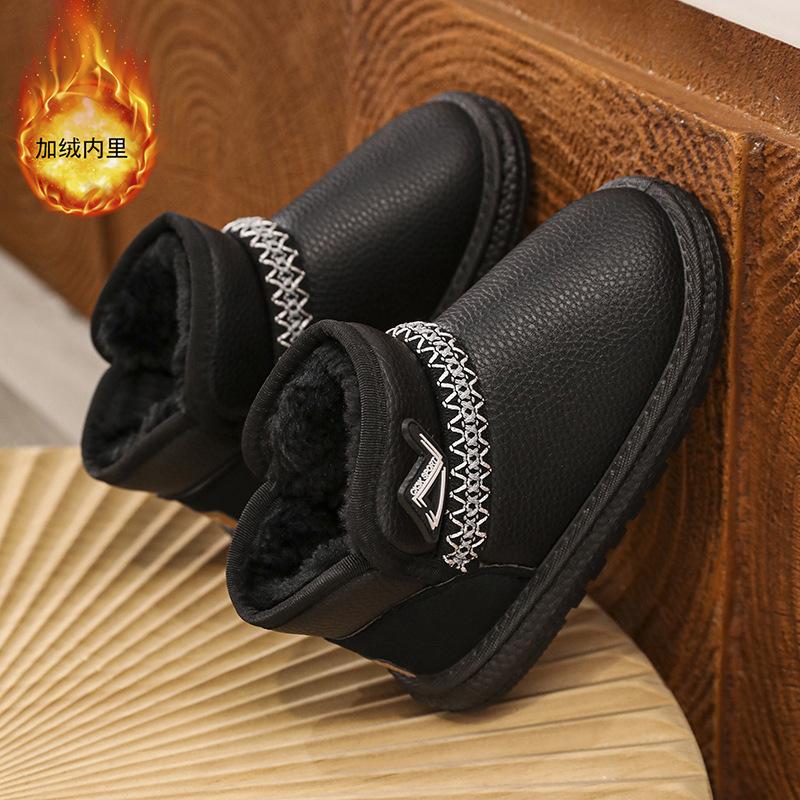 Girls' Baby Snow Boots Winter Velvet Thickened Warm Little Girl Cotton Shoes Korean Version Fashionable Versatile Lightweight Wool Boots