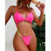 Heißer Rosa Sexy Backless Kreuz Zurück Straps Mini Micro Tanga Frauen Bademode Ein Stück Badeanzug Weibliche Monokini Badeanzug Schwimmen dame