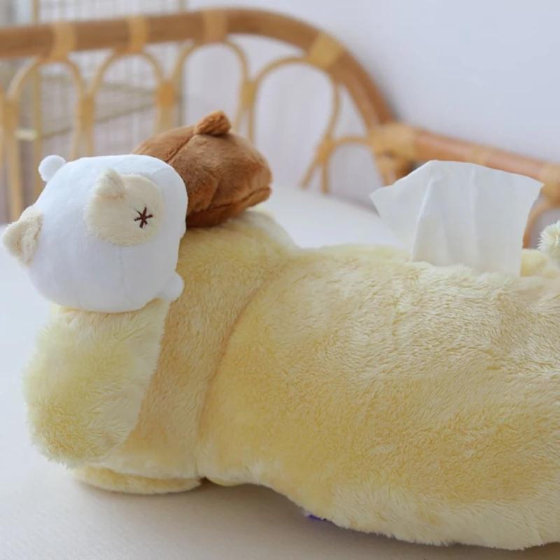 Cartoon PomPom Purin Cute Plush Doll Tissue Box Pillow Portable Paper Package Case Birthday Christmas Gifts