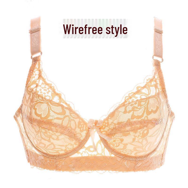 Plus Size Wireless Push-Up Lace Bra - Comfortable Support for Women