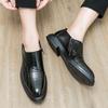 Men's Loafers Brown Black Dress Wingtip Wedding Shoes Stylish Formal Leather Prom Blazers Dance Shoes Plus Size
