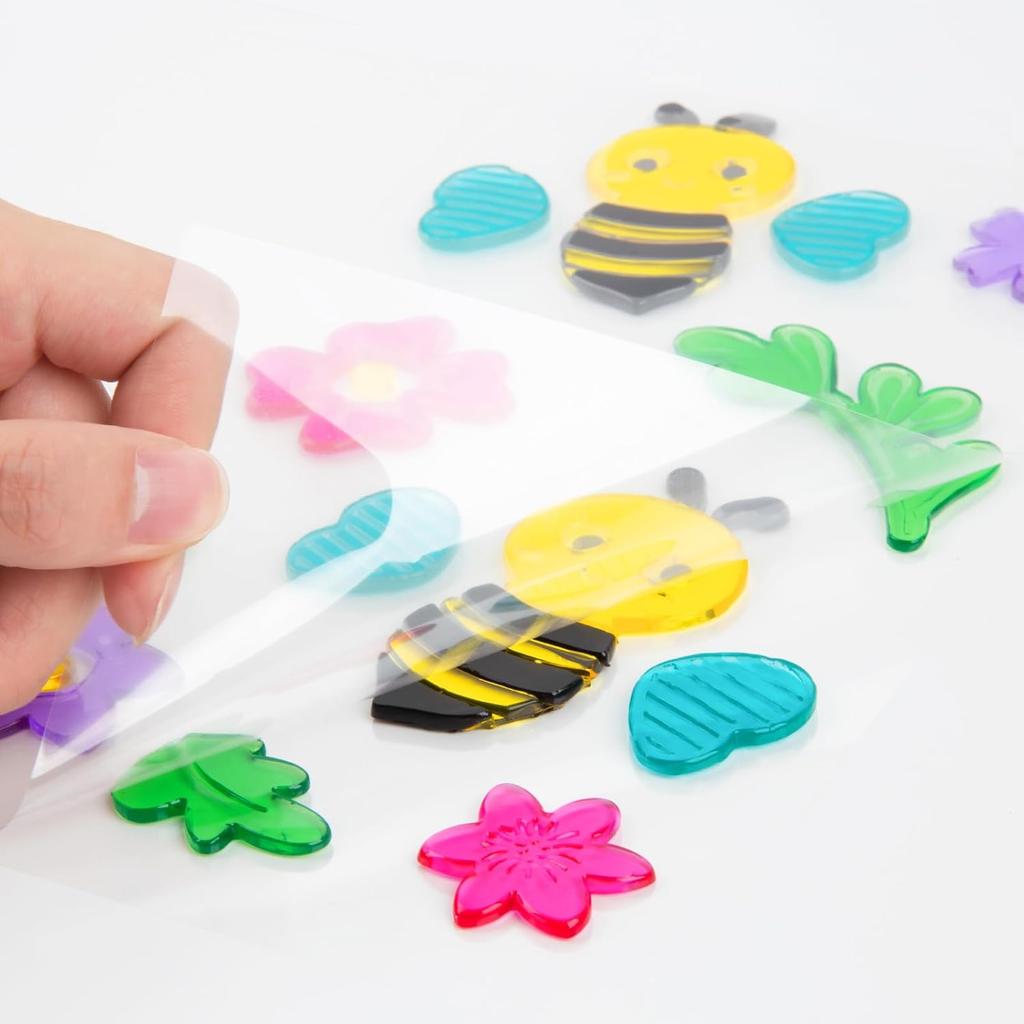 6 Sheets Spring Gel Window Clings,Hello Springs, Flowers, Butterfly Bees, Birds for Spring Decorations, Easter Window Clings Holiday Party