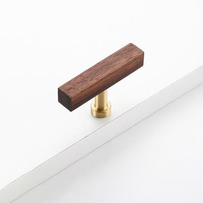 Light Luxury Walnut Wood Wood Cabinet Handles Beech Wood Modern Drawer Pulls Minimalist Luxury Design Wooden Handles Kitchen
