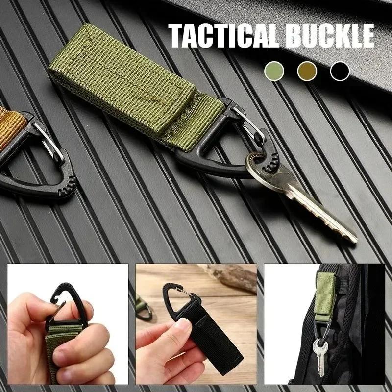 Outdoor Tactical Nylon Webbing Backpack Buckle Single-point Triangle Multifunctional Mountaineering Buckle D-ring Key Chain