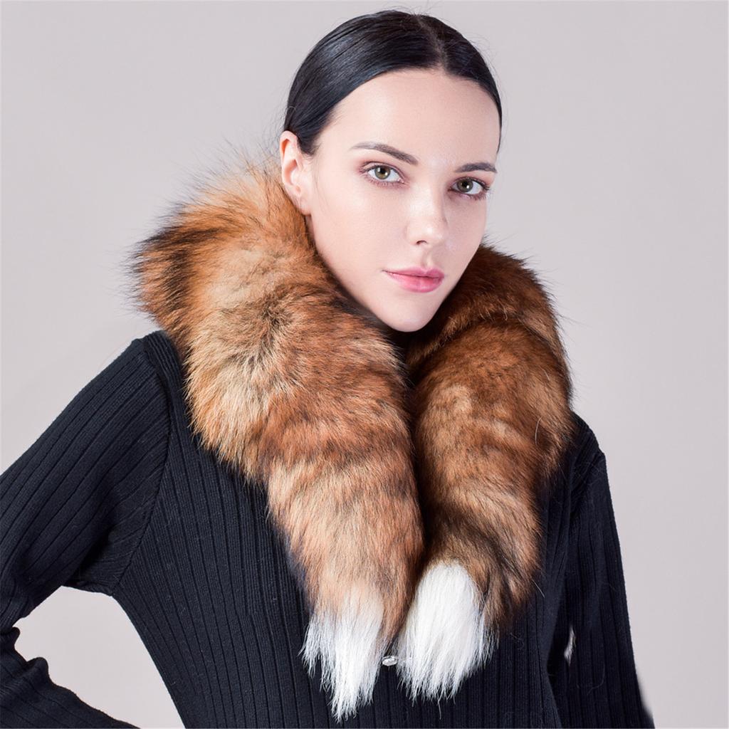 Furry Faux Furs Tail Scarf for Girl Women Winter Neck Warmer Evening Party Scarf Neck Wrap Warm Scarf Dating Collar Scarf