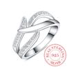 High-quality Real 925 Sterling Silver Rings for Women Female Creative Cz Crystal Infinity Ring Bague Argent 925 Anillos Mujer