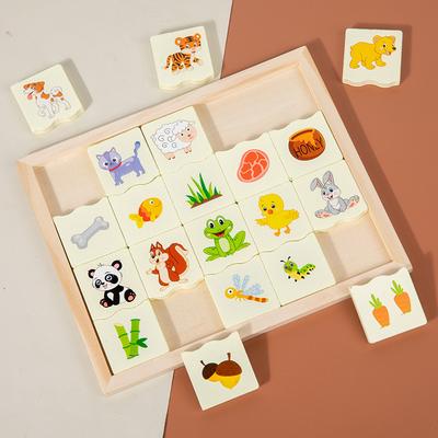 Wooden Kindergarten Children'S Digital Animal Pairing Puzzle Parent-Child Interaction 1-4 Year Old Baby Early Education Educational Aids