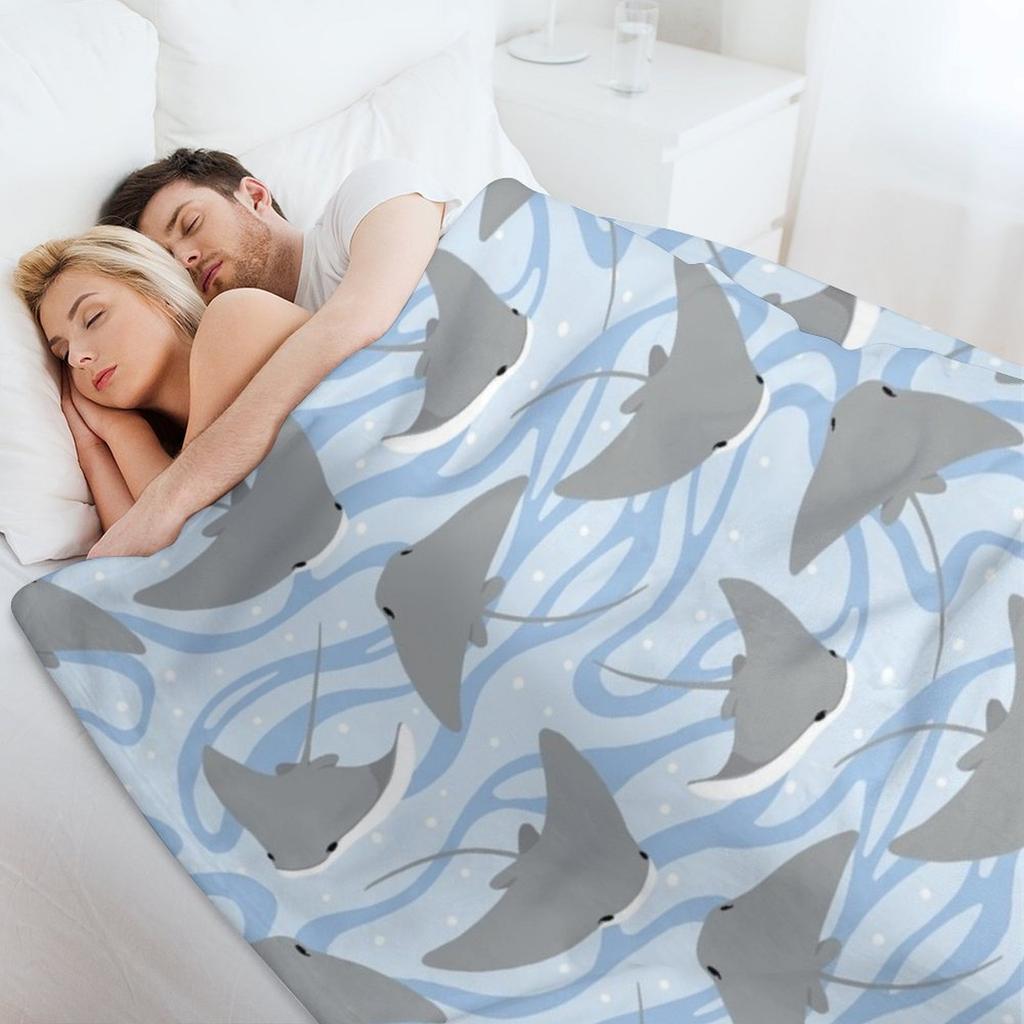Stingrays - Cownose Ray - Sticker Pack Throw Blanket Cute Plaid Beach Decorative Throw Winter Beds Blankets