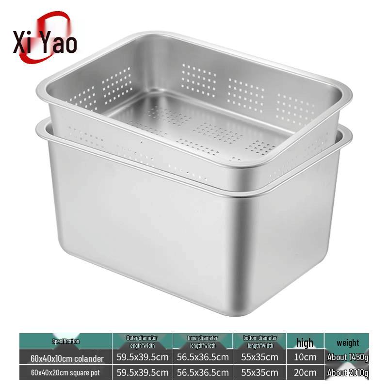 Xiyao 304 Edelstahl Perforiertes Abtropfschalen-Set