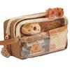 Cute Dolphin Canvas Pen Case Set  - Multi Layer Design, Zipper Closure - School Supplies and Essential for Returning To School