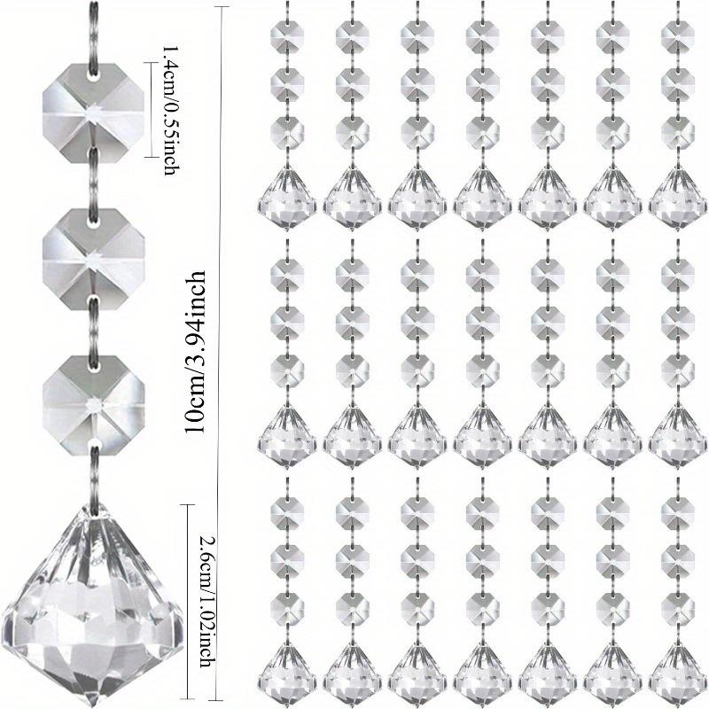 30Pcs Christmas Crystal Snowflaks Clear Hanging Ornaments Winter Decorations,Xmas Tree Chandelier New Year Party Decor Supplies