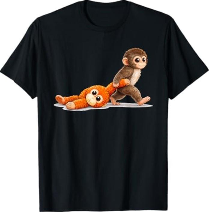 Retro Cute Monkey Punch Ultimately i Have to be Brave Viral T-Shirt S разноцветный