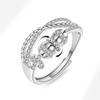 Rotatable Beads Copper Wedding Stacking Rings for Women Metal Spinner Fidget Anti Stress and Anxiety Ring Luxury Quality Zircon