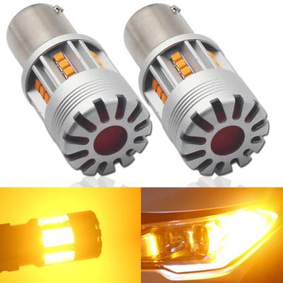 Eseastar S25 180° LED Turn Signal, BA15S, P21W Bulb, Amber, Cooling Fan, High Fla,