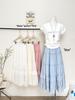 Patchwork Ruffle Chiffon A-line Skirt - 2026 Spring/Summer Mid-length Wide Hem Fairy Skirt