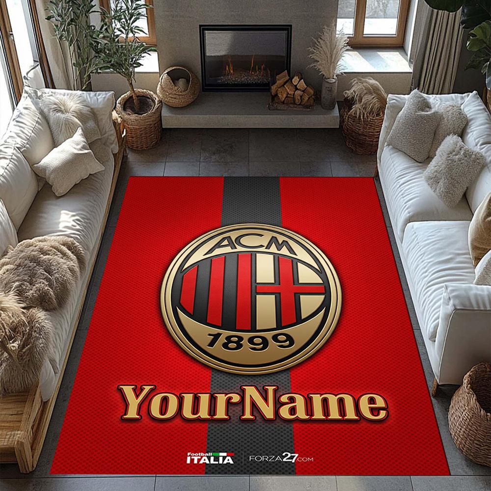 Ac Milan Customize Text Carpet Perfect for Kitchen Outdoor Dining Room Playrooms Anti-slip Rug Office home decor Perfect Gift for Women/Men