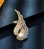 Rhinestone Wings Pearl Feather Brooches for Women Weddings Banquet Party Badges Clothing Jewelry Accessories Pins